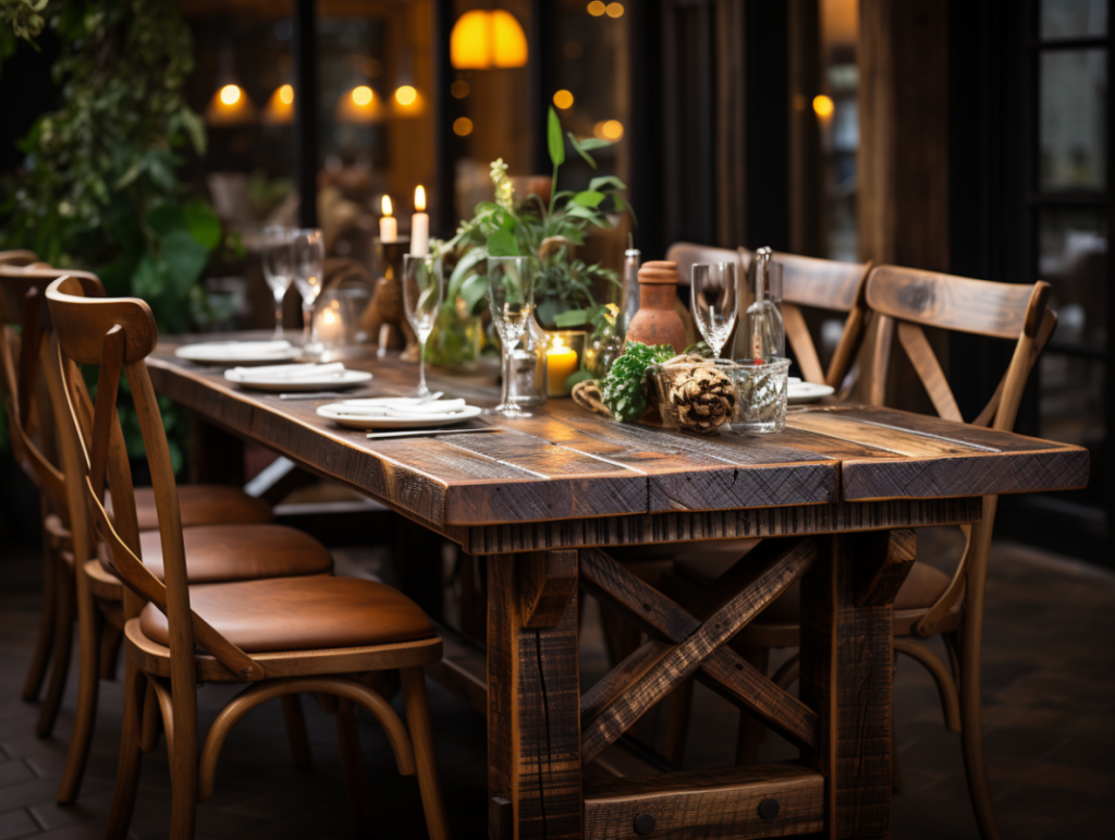 Rustic Dining Room Table and Chairs