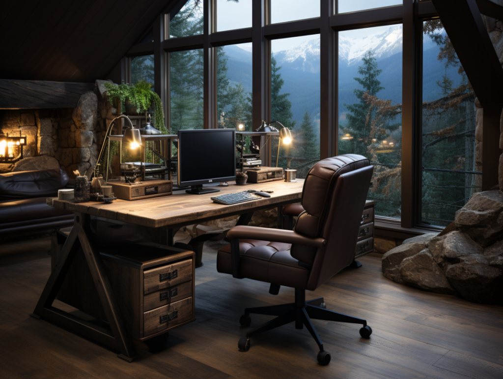 Rustic Office Desk and Chair